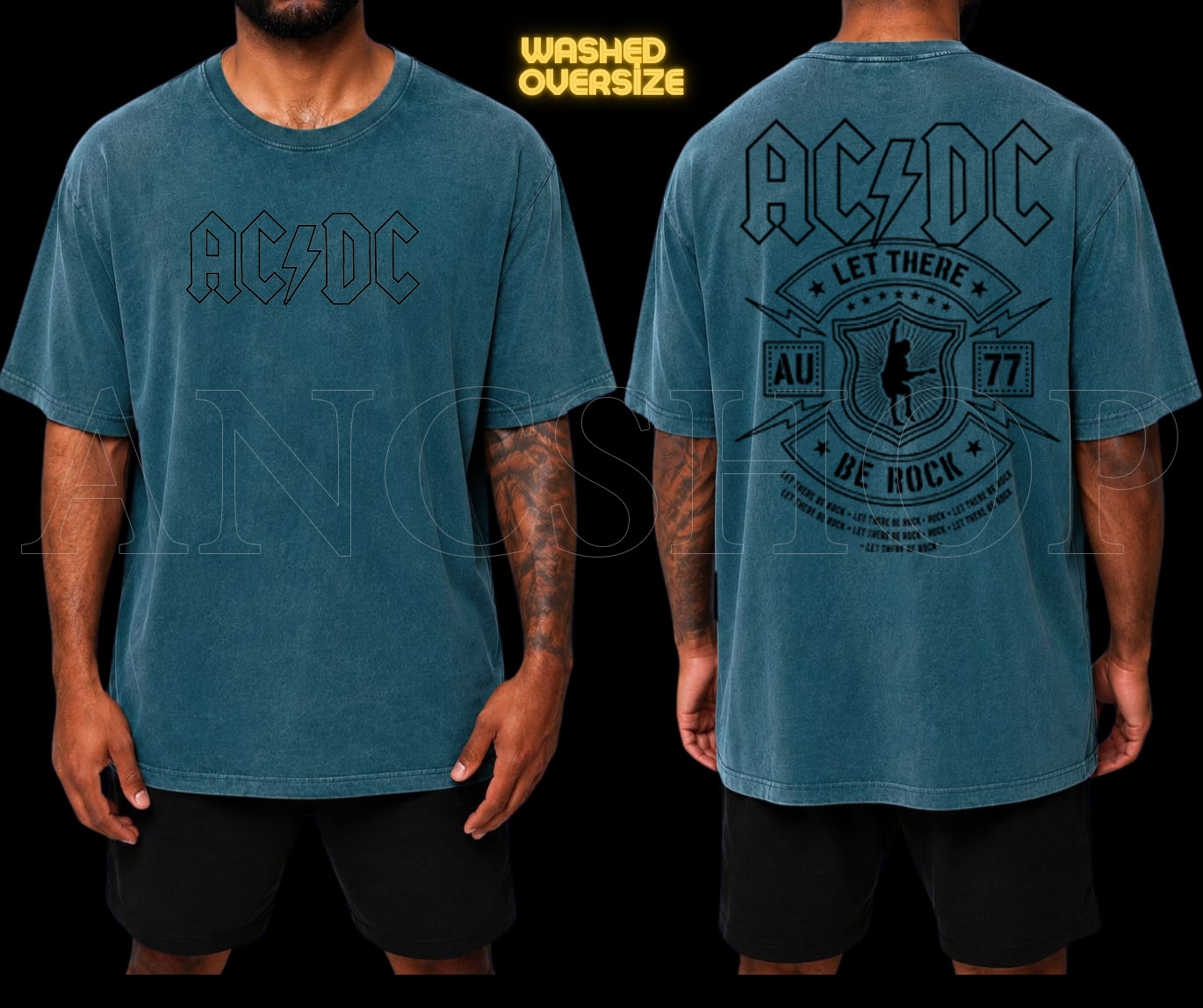 ACDC YEŞİL RENK TSHİRT
